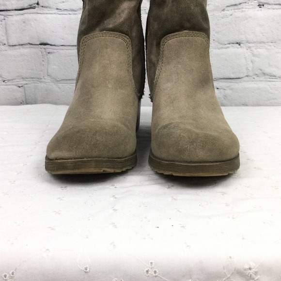 BareTraps Kammy Tan Leather Zip Up Round Toe Chunky Heel Ankle Boot Women's 11M - Picture 5 of 14